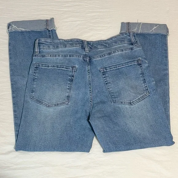 OAT New York Blue Denim Cuffed Jeans - Picture 2 of 5